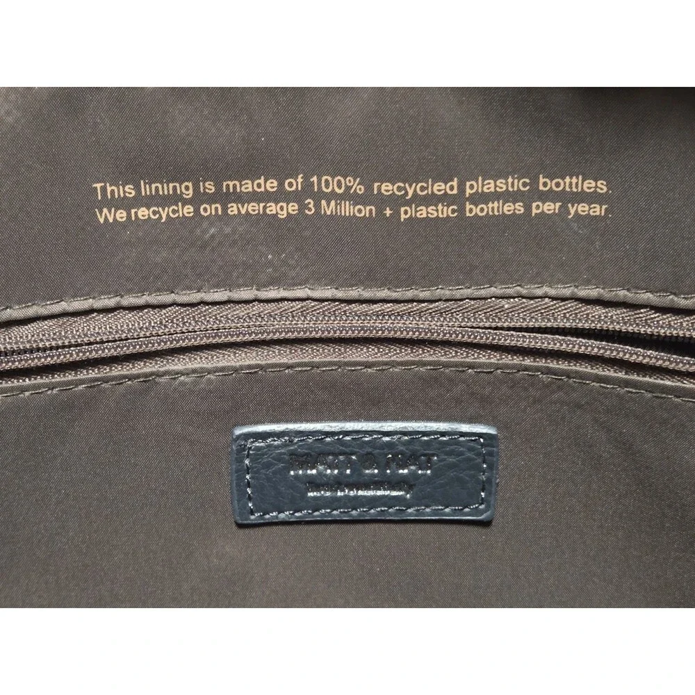 Matt & Nat Tia Satchel Laptop Bag Dark Blue Vegan Leather Briefcase Crossbody